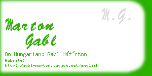 marton gabl business card